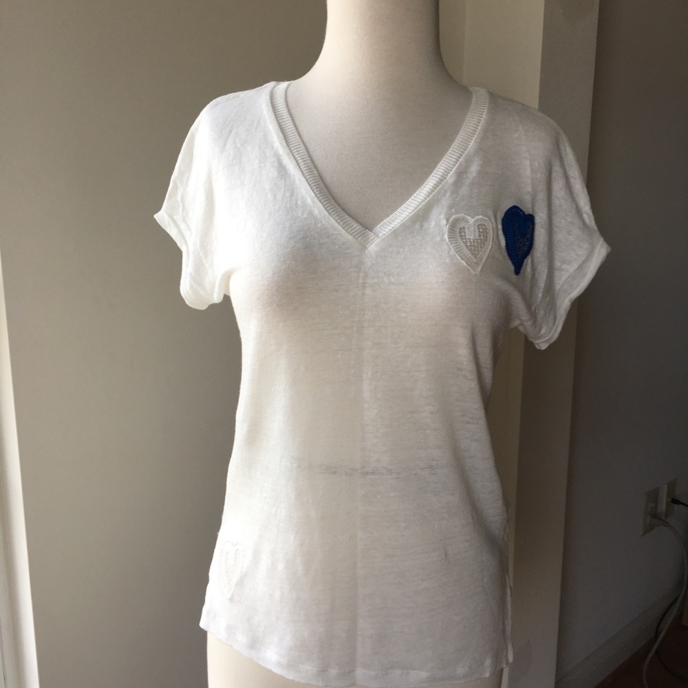 Brand new Sandro PARIS white 100% linen tee size 1 (XS)